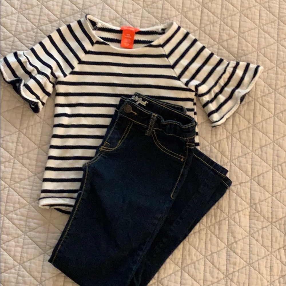 Girls striped outfit size 7